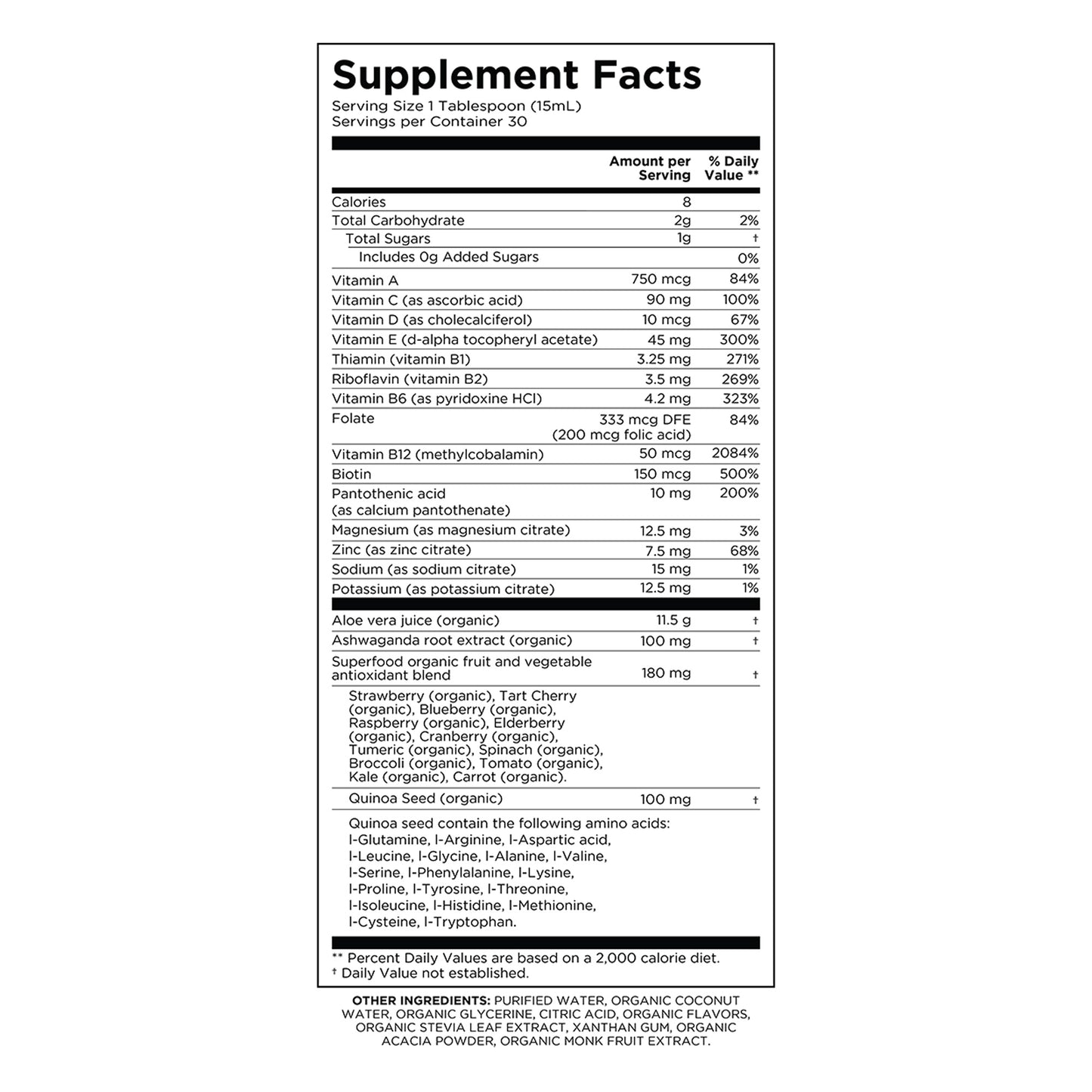 Golden Elixir Nutritional Facts